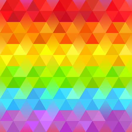 Beautiful Bright Geometric Background  with Rainbow Stripes. Vector Faceted Pattern. Vibrant Spectrum Polygonal Texture.のイラスト素材
