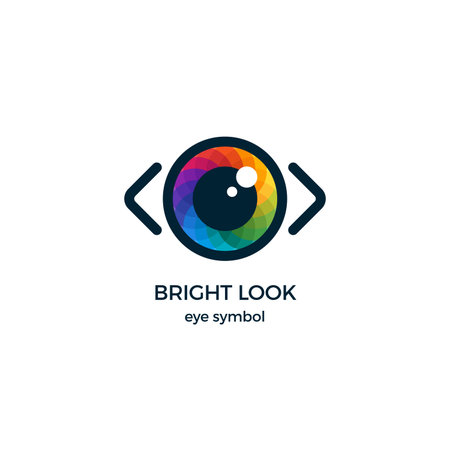 Eye Symbol Vector Design. Colorful Template Business Logo Concept. Digital Vision Icon.のイラスト素材