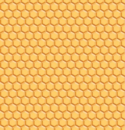 Yellow Geometric Honeycomb Seamless Pattern. Vector Endless Background with Hexagons.のイラスト素材