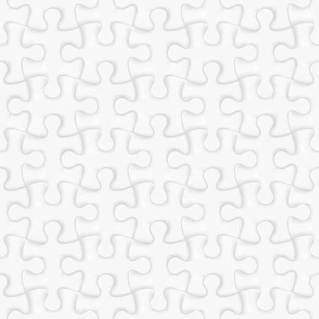 Illustration of Realistic White Puzzle. Vector Seamless Pattern.のイラスト素材