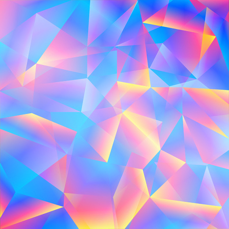 Bright Holographic Background. Colorful Vector Texture with Trianglesのイラスト素材