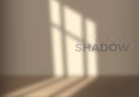 Vector Transparent Shadow of Window. Decorative Design Element for Collages. Creative Overlay Effect for Mockupsのイラスト素材