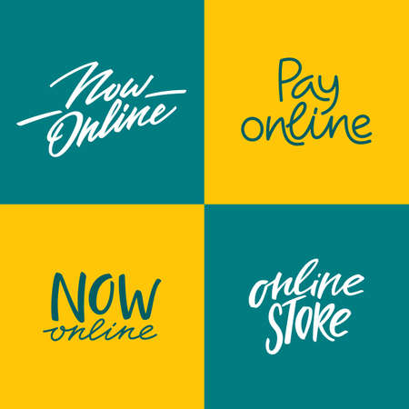 Web Concept for Online Banking and Services. Modern Banner for Internet Marketing. Vector Illustration. Lettering Designのイラスト素材