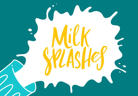 Abstract Shape of Milk Splashes. Vector Illustration of Milk Spilled from a Glass. Cartoon...