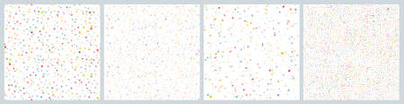 Funky Colorful Confetti Seamless Pattern with Dots. Vector Decorative Carnival Background. Holiday Textured Bgのイラスト素材