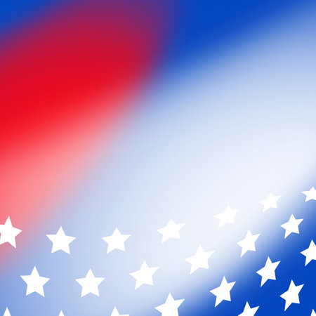 Vector Illustration of American Flag. Abstract Background with USA Symbolsのイラスト素材