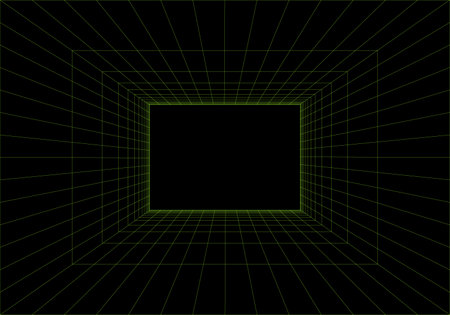 Vector Background with Perspective Grid. Futuristic Metaverse Illustrationのイラスト素材