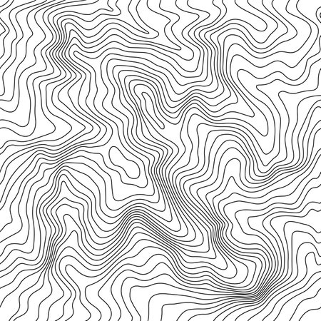 Abstract Landscape Map with Lines. Vector Topography Seamless Pattern. Contour Card Textureのイラスト素材