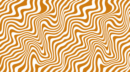 Vector Seamless Pattern with Melted Salted Caramel. Swirl Wavy Background with Liquid Caramel and Milk. Dessert Illustration for Packaging and Advertisingのイラスト素材