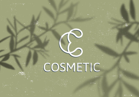 Minimalist Logo for Eco Cosmetic Brands. Vector Emblem Concept. Business Logo Template. C and E Emblemのイラスト素材