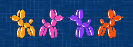 Vector Balloon in Dog Shape Illustration. Animal Toy Character. Kid Birthday Party Toyのイラスト素材