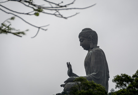 Tian Tan Buddha - The worlds's tallest bronze Buddha in Lantau Island, Hong Kongの写真素材