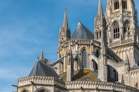 Roof detail of the cathedral in Bayeux, Normandy, Franceの写真素材