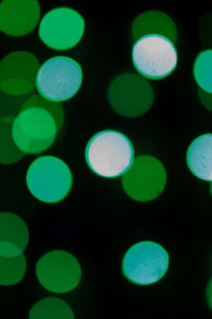 Green Christmas Lights Bokehの写真素材