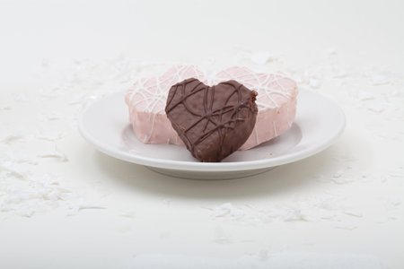 Chocolate and Pink Heart Cakes for Valentines Day