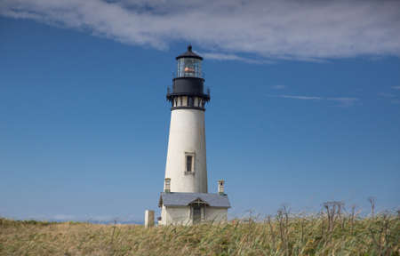 Yaquina Head Black and White Lighthouseの写真素材