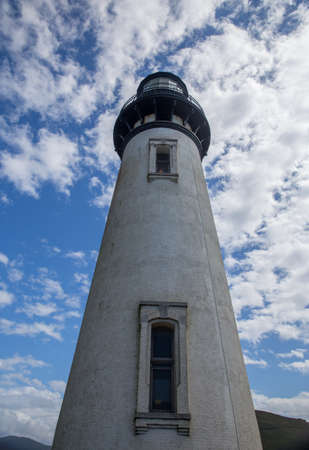 Yaquina Head Black and White Lighthouseの写真素材