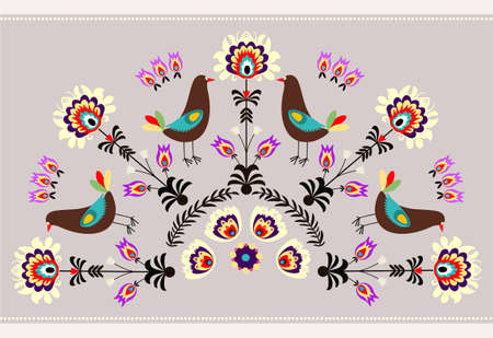 Pattern with birdsのイラスト素材