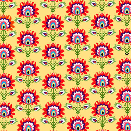 seamless folk yel backgroundのイラスト素材