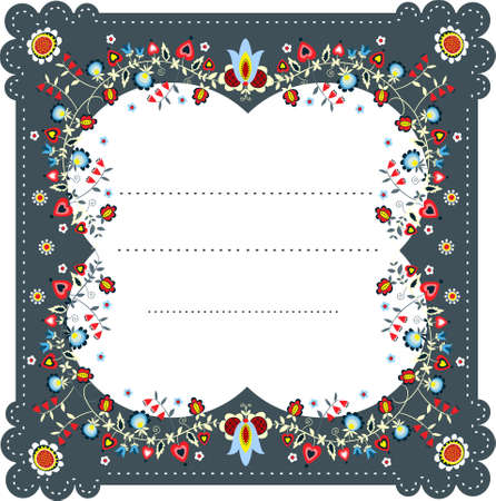 Folk label - sevenのイラスト素材