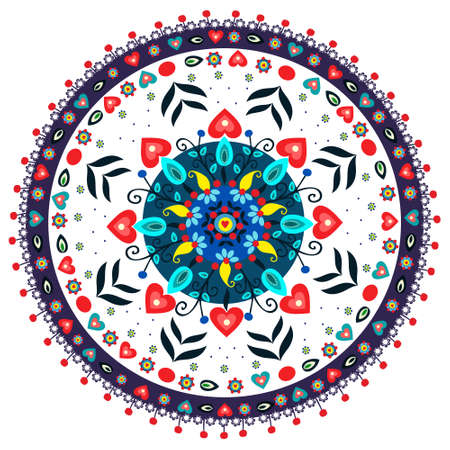 Folk Rosette Threeのイラスト素材