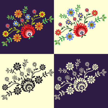 folk pattern - four optionsのイラスト素材