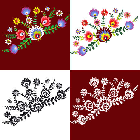 folk pattern - four optionsのイラスト素材