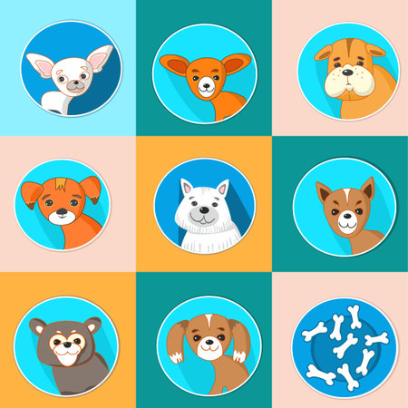 dogs iconsのイラスト素材