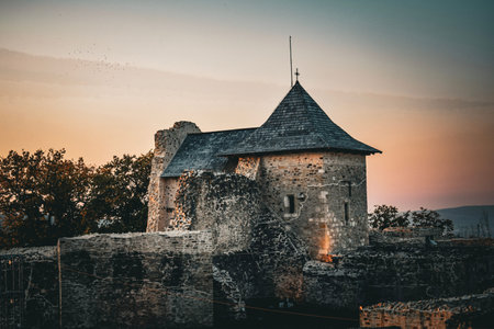sunset in the city, The Medieval Seat Fortress of Suceava
