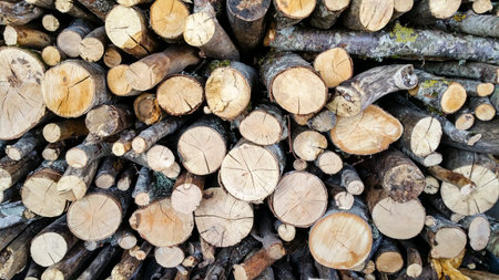 Wooden logs wall - pattern background