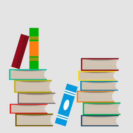 Flat books stackのイラスト素材