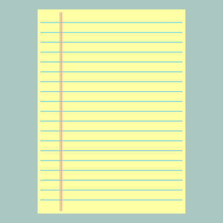 Yellow lined paper. School notebook paperのイラスト素材