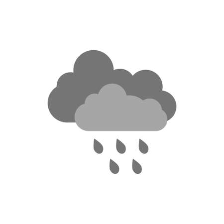 Rain symbol. Weather storm vector icon isolated on white backgroundのイラスト素材
