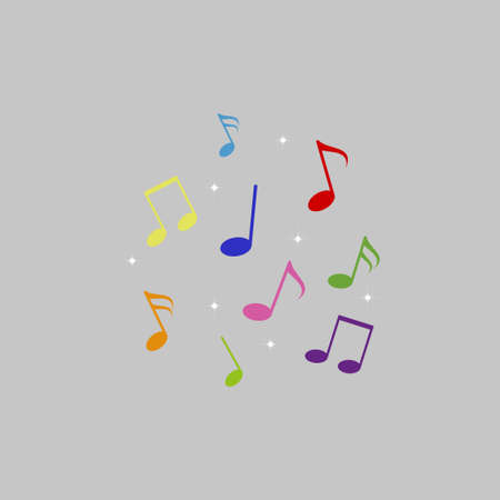 Musical note symbol vector illustration. Abstract music backgroundのイラスト素材