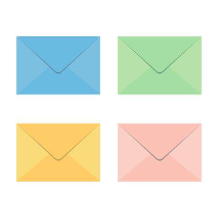 Set of vector envelopes icon on white backgroundのイラスト素材