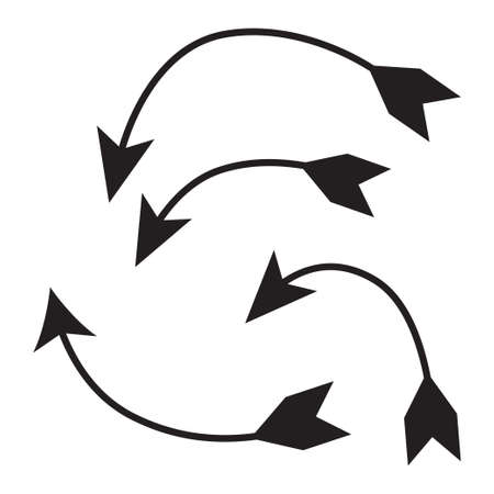 Set of black arrows vector illustration isolated on white backgroundのイラスト素材
