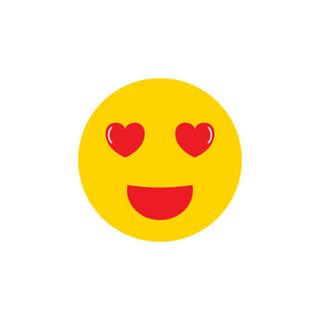 Love emoji vector icon isolated on white backgroundのイラスト素材