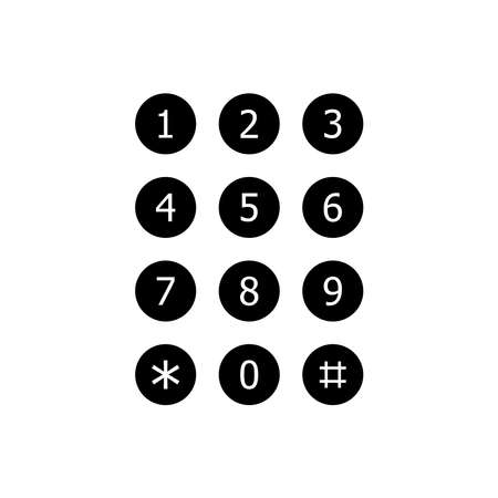 Keyboard number telephone. Keypad number icon vector isolated on white backgroundのイラスト素材