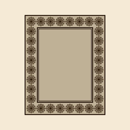 Vector ornamental frame. Vector vintage border frameのイラスト素材