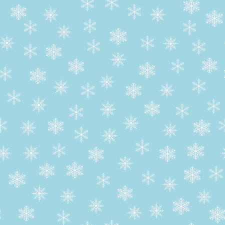 Seamless pattern with snowflakes on a blue background