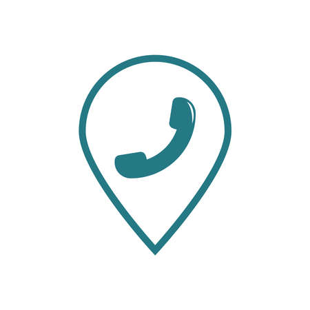 Telephone map location icon vector isolated on white backgroundのイラスト素材