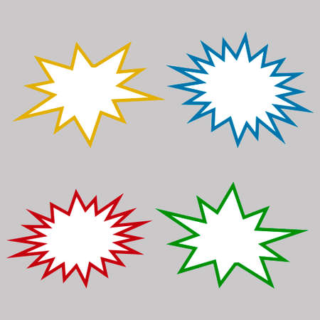Bursting speech star set, vector illustrationのイラスト素材