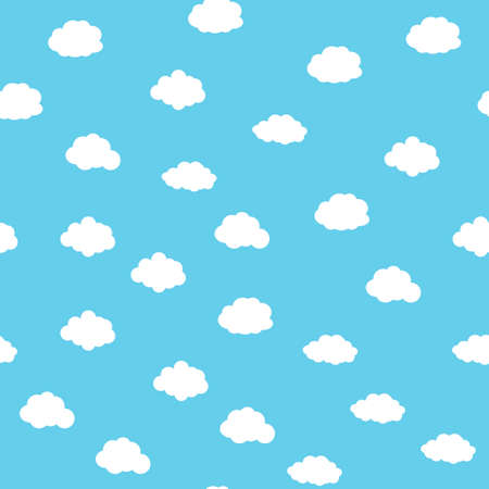 Blue sky with clouds, seamless backgroundのイラスト素材