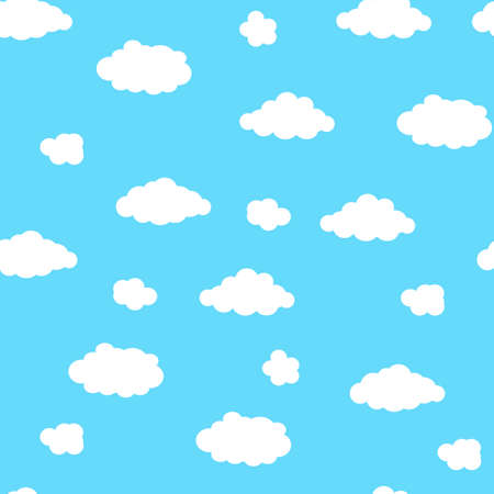 Blue sky with clouds, seamless backgroundのイラスト素材