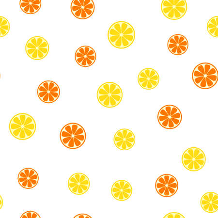Seamless pattern with lemon and orange sliceのイラスト素材