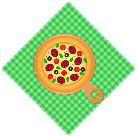 Pizza icon vector isolated on white backgroundのイラスト素材