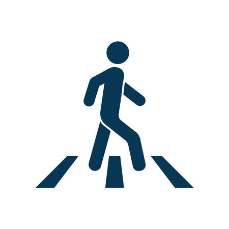 Pedestrian crosswalk icon vector isolated on white backgroundのイラスト素材