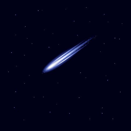 Vector comet isolated on blue background