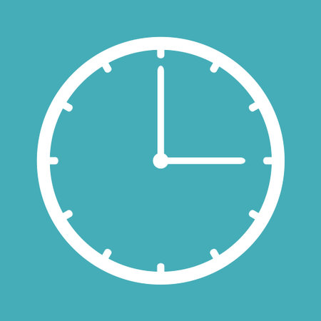 Flat clock icon isolated. Vector illustration