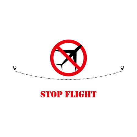 Stop flight icon isolated on white background. Vector illustrationのイラスト素材